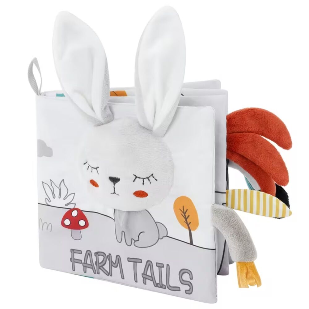 Baby Farm Tails Sensory Crinkle Cloth Book 3D Animal Tails Soft Activity Toy